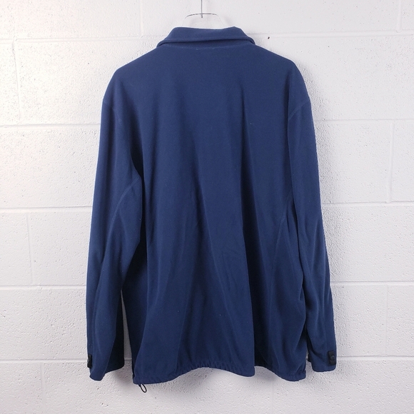 The North Face Men's XXL Fleece Jacket Full Zip Navy Blue Mid-Weight Mock Neck - Picture 2 of 9